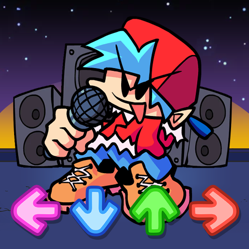 Le logo Fnf Full Mod Tap Music Battle Icône de signe.