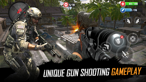 Image 2Fps Commando Strike Mission Shooting Gun Games Icône de signe.