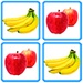 Le logo Fruit Match Memorice Memory Game Icône de signe.
