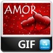 商标 Gif De Amor 签名图标。