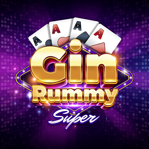 ロゴ Gin Rummy Super Card Game 記号アイコン。