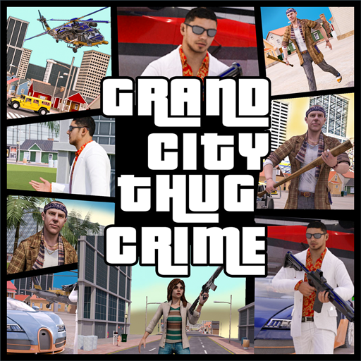 Logotipo Grand City Thug Crime Game Icono de signo