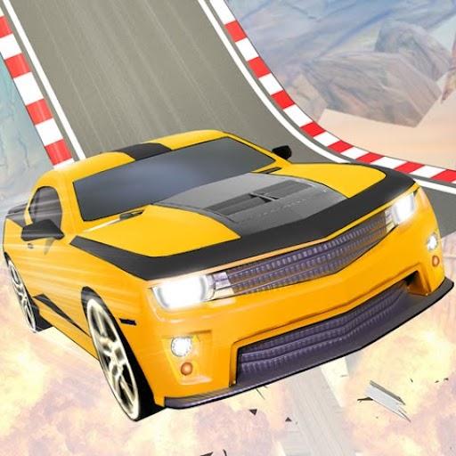 ロゴ Gt Ramp Car Stunts Race Game 記号アイコン。