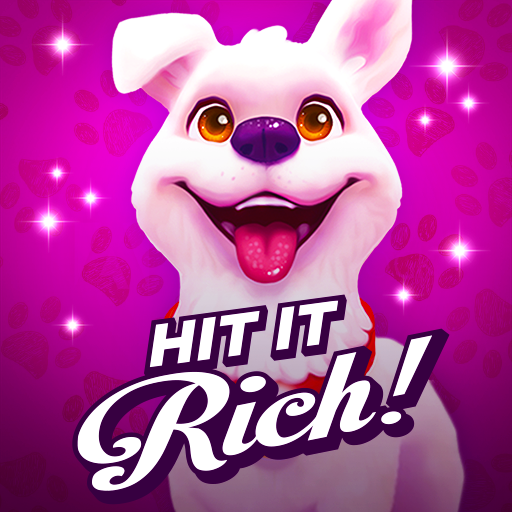 Le logo Hit It Rich Casino Slots Game Icône de signe.