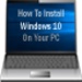 Le logo How To Install Windows 10 Icône de signe.