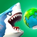 ロゴ Hungry Shark World 記号アイコン。