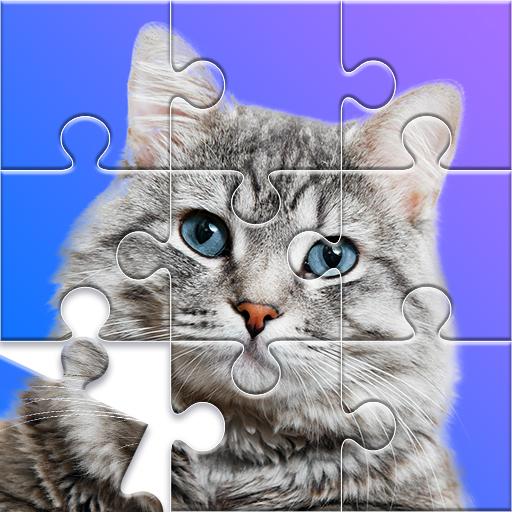 ロゴ Jigsaw Puzzles Jogo Relaxante 記号アイコン。