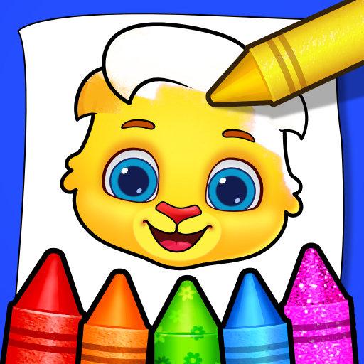 Logotipo Jogos de Colorir: Coloração, Pintura e Brilho Icono de signo