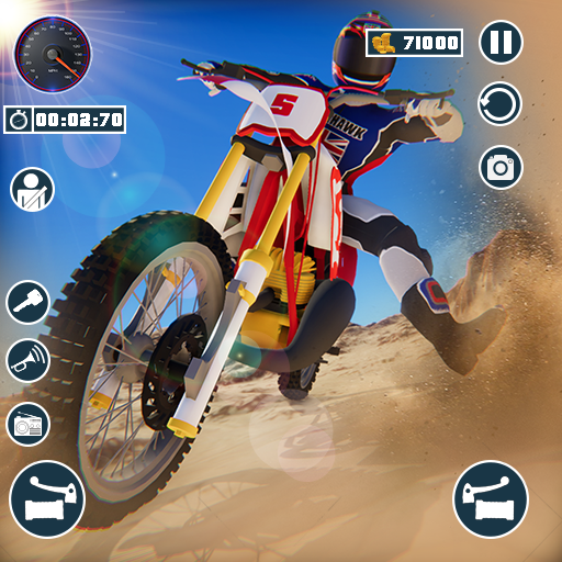 Logotipo Jogos De Corrida De Moto 3d Icono de signo