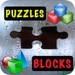 Le logo Jueos Arcade Puzzles Bloques Icône de signe.