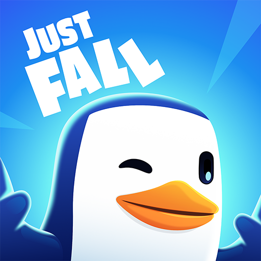 ロゴ Justfall Lol Jogo Multijogador Com Pinguins 記号アイコン。