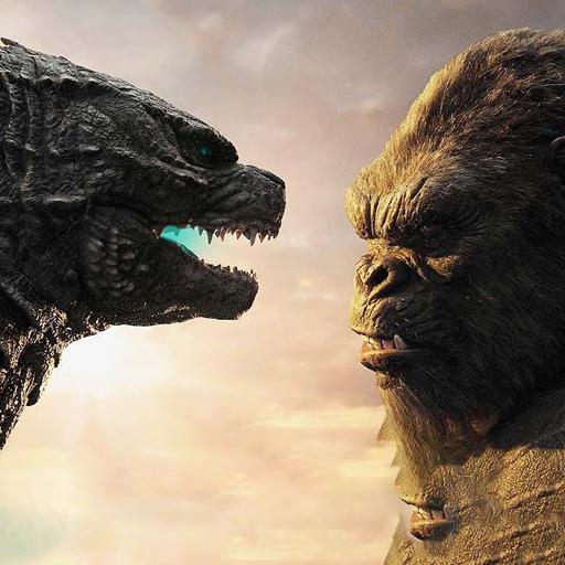 presto Kaiju Godzilla Vs Kong City 3d Icona del segno.