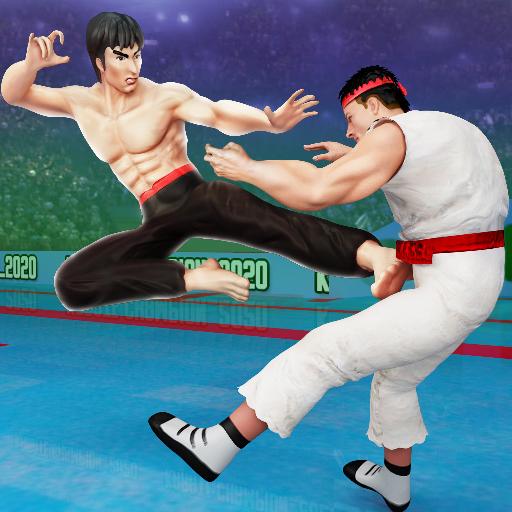 ロゴ Karate Fighter Fighting Games 記号アイコン。