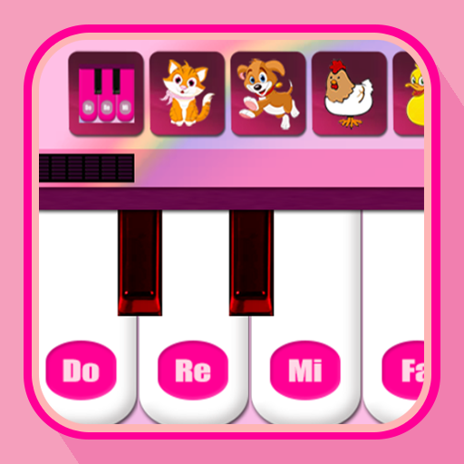 ロゴ Kids Pink Piano 記号アイコン。