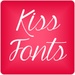 商标 Kiss Free Font Theme 签名图标。