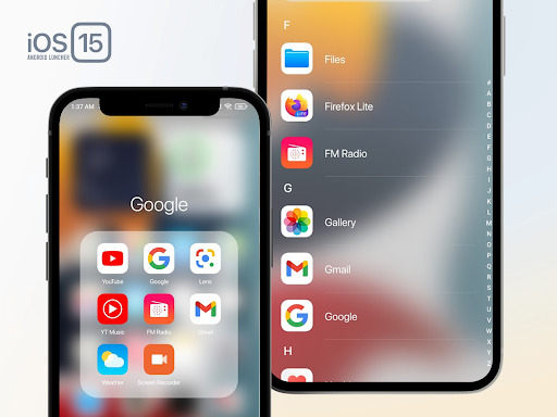 Image 2Launcher Ios 15 For Android Icône de signe.