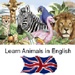 商标 Learn Animal Names In English 签名图标。