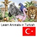 Le logo Learn Animals In Turkish Icône de signe.