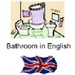 商标 Learn Bathroom Words English 签名图标。