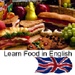 ロゴ Learn Food In English 記号アイコン。