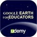商标 Learn Google Earth By Udemy 签名图标。
