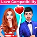 Le logo Love Compatibility Test Icône de signe.