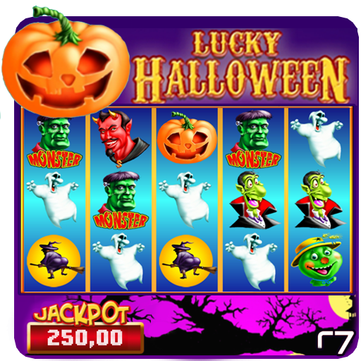 Logotipo Lucky Halloween Slot 25 Linhas Icono de signo