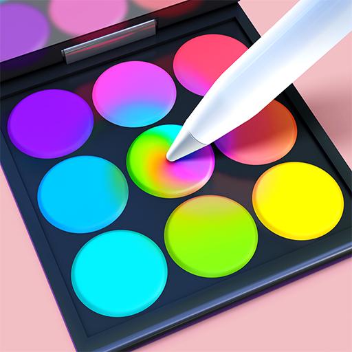 Le logo Makeup Kit Color Mixing Icône de signe.