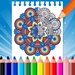 Le logo Mandala Coloring Book Free Adult Coloring Book Icône de signe.