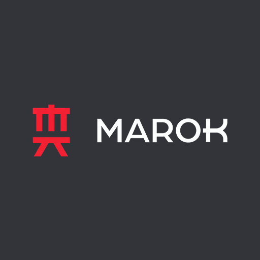 ロゴ Marok Sushi 記号アイコン。