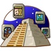 Logotipo Mayan Pyramid Mahjong Icono de signo