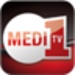 商标 Medi 1 Tv 签名图标。
