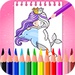 presto Mermaid Coloring Book Drawing Book Icona del segno.
