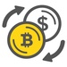 Le logo Money Exchange Icône de signe.