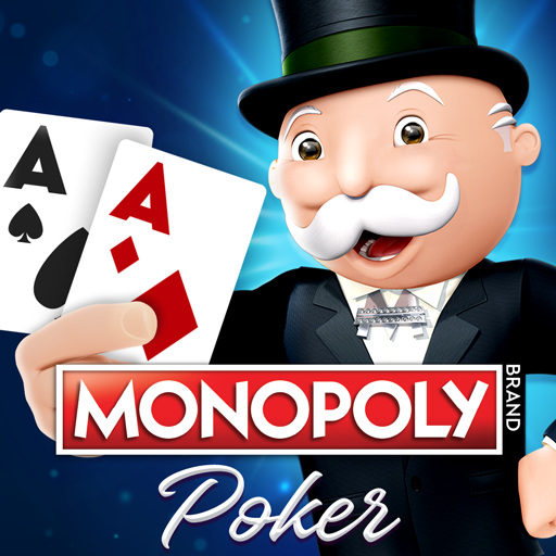 ロゴ Monopoly Poker Texas Holdem 記号アイコン。