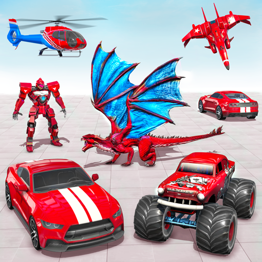 商标 Monster Truck Robot Car Game 签名图标。
