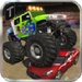 ロゴ Monster Truck Speed Stunts 3d 記号アイコン。