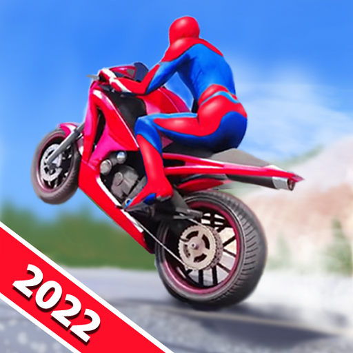 Le logo Motor Stunt Superhero 2022 Icône de signe.