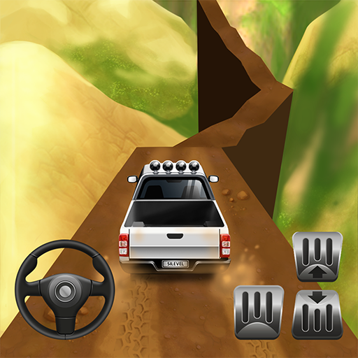 ロゴ Mountain Climb 4x4 Car Drive 記号アイコン。