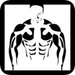 商标 Musculacion Fitness Gym 签名图标。