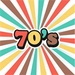 ロゴ Musica De Los 70s 記号アイコン。