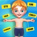 Le logo My Body Parts Human Body Parts Learning For Kids Icône de signe.