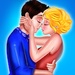 Le logo My First Love Kiss Story Cute Love Affair Game Icône de signe.