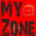 ロゴ MY TV ZONE 記号アイコン。
