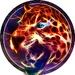 Le logo Neon Wild Animal Theme Flaming Cheetah Icône de signe.