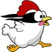Logotipo Ninja Chicken Icono de signo