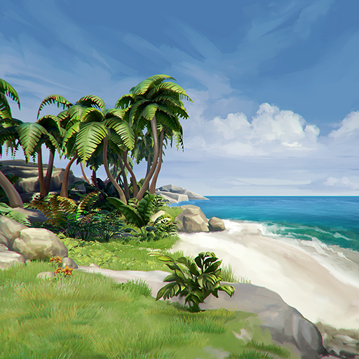 商标 Ocean Is Home Island Life Simulator 签名图标。
