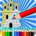 商标 Paint Castles Coloring 签名图标。