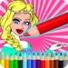 ロゴ Paint Princesses Coloring 記号アイコン。