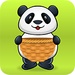 Le logo Panda Catch Orange Icône de signe.